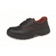 Pantofi de Protectie PROTEK Marimea 38, Bombeu Metalic, Piele Spalt de Bovina, Negru/Rosu, Pantofi de Lucru cu Bombeu de Otel S1-SRC, Pantofi de Lucru cu Varf de Metal, Pantofi de Santier, Incaltaminte Protectia Muncii