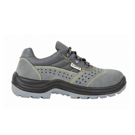 Pantofi de Protectie PROTEK marimea 43, Bombeu Metalic, Piele Spalt de Bovina, Gri, Pantofi de Lucru cu Bombeu de Otel S1P-SRC, Pantofi de Lucru cu Varf de Metal, Pantofi de Santier, Pantofi de Lucru Marimea 43, Incaltaminte Protectia Muncii
