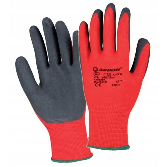 Manusi Protectie Sentosa Blade M5, Marimea M, Poliester, Manusi Protectia Muncii, Manusi de Protectie din Poliester, Manusi Protectie pentru Maini, Manusi din Poliester Blade, Manusi Rosii de Protectie