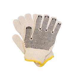 Manusi de Protectie PROTEK ECO, din Tricot, Negru cu Alb, cu Picou Simplu, Material Fibre Mixte, Manusi Protectia Muncii, Manusi Gradinarit, Manusi Agricultura