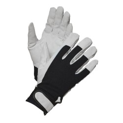 Manusi Protectie PROTEK, Piele Spalt de Porc si Bumbac, Alb si Negru, Manusi din Piele pentru Uz General, Manusi Protectoare din Piele, Manusi Protectie din Piele Subtire, Manusi din Piele Spalt de Porc pentru Protectie, Manusi Protectie Maini