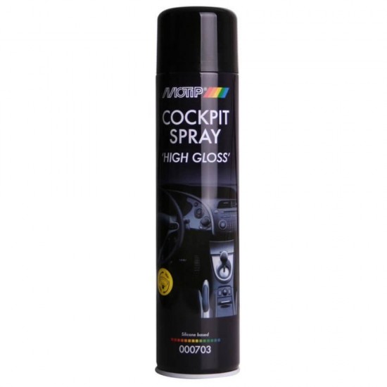 Spray de Bord Motip Cockpit, 600 ml, Lucios, Spray Bord, Spray Masina, Spray Curatare Bord, Spray Curatare Auto, Sray Motip Cockpit, Spray Bord Semilucios, Spray Bord Antistatic, Spray Curatare Bord Auto, Spray pentru Bord