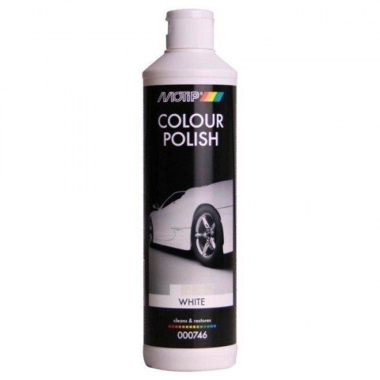 Polis Auto Alb Motip Motip, 500 ml, Suprafete Metalizate/Nemetalizate, Polis Zgarieturi Auto, Polis Vopsea Auto, Solutie Polis Auto