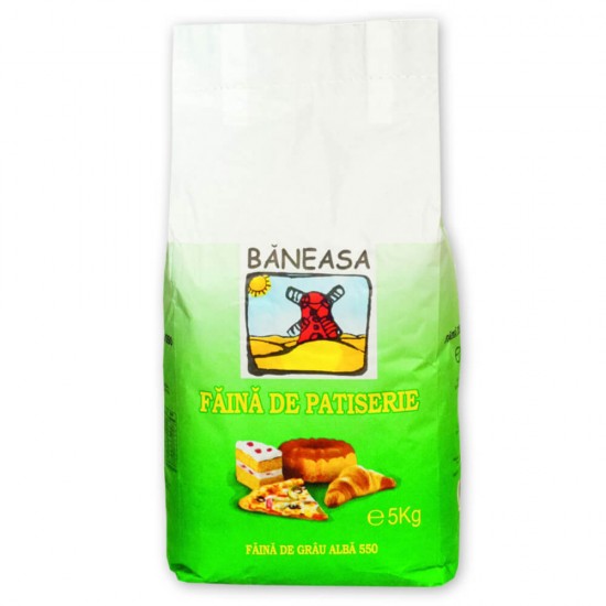 Faina de Patiserie 550 Baneasa, 5 kg, Faina, Faina Baneasa, Faina Superioara, Faina 550, Faina 550 Superioara, Faina cu Gluten, Faina Alba, Faina Alba Baneasa, Faina Alba de Grau, Faina Alba 550, Faina 5 Kg, Faina pentru Gatatit, Faina pentru Copt