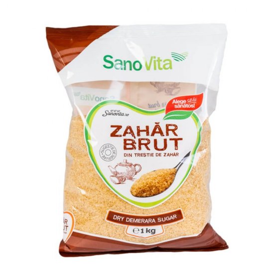 Zahar Brut din Trestie de Zahar Sano Vita, 1Kg, Produse Neperisabile, Zahar Brun din Trestie, Punga de Zahar de la Sano Vita, Zahar la Kilogram