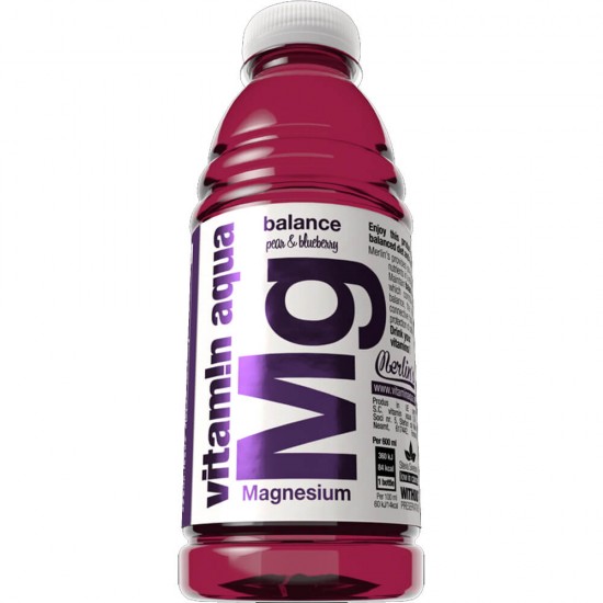 Bautura Racoritoare Merlin's Vitamin Aqua Mg Balance, 0.6 l, Pere si Afine, Apa cu Vitamine, Apa cu Vitamine si Minerale, Bautura cu Adaos de Vitamine, Bautura cu Adaos de Minerale, Bautura Racoritoare Merlin 