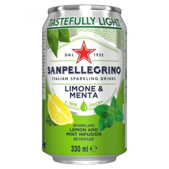 Suc Carbogazos San Pellegrino Lemon & Mint, 330 ml, Suc Carbogazos cu Lamaie si Menta San Pellegrino, Suc Carbogazos Lamaie si Menta San Pellegrino, Suc Gazos San Pellegrino, Suc Gazos cu Lamaie si Menta San Pellegrino