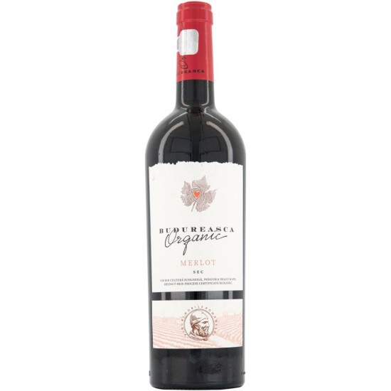 Vin Rosu Sec, Budureasca Organic, Merlot, 0.75 L, Vin Rosu Sec, Budureasca Organic Merlot, Bauturi Alcoolice, Vin Rosu Budureasca, Vin Rosu Alcool 13.5%