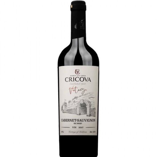 Vin Rosu Sec Cabernet Sauvignon Cricova Vintage, 0.75l, Alcool 12%, Vin, Vin Rosu, Vin Rosu Sec, Vin Rosu Cricova, Vin Rosu Sec Cricova, Vin Cabernet Sauvignon, Cabernet Sauvignon  Cricova, Vin Cricova Rosu, Vin Sec Cricova, Vin Sec