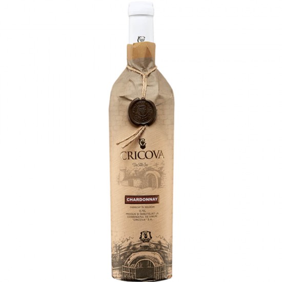 Vin Alb Demidulce CRICOVA Hartie, Chardonnay, 0.75 l, 12% Alcool, Vin Alb, Vin Alb Chardonnay, Vin Chardonnay Demidulce, Vin Alb din Struguri, Vin Demidulce Chardonnay Alb, Vin Demidulce din Sturguri, Vinuri Albe, Vinuri Demidulci, Vinuri la Sticla