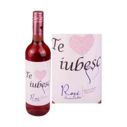 Vin Rose Demidulce CRAMELE RECAS Te Iubesc Mult, Cupaj, 12.5% Alcool, 0.75 l, Vin Rose, Vin Rose Cupaj Vin Rose Cupaj Demidulce, Vin Demidulce Cupaj Rose, Vin Demidulce din Sturguri, Vinuri Rose, Vinuri Demidulci, Vinuri la Sticla
