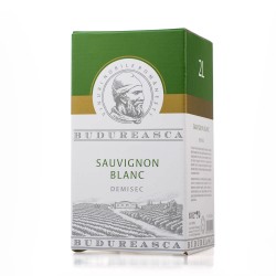 Vin Alb Demisec, Budureasca Sauvignon Blanc, 2 L, Cutie, 12,5% Alcool, Vin  Alb Budureasca, Vin la Cutie Alb, Vin Demisec Budureasca, Vin Alb Demisec Budureasca, Gama de Vinuri Budureasca Sauvignon Blanc 