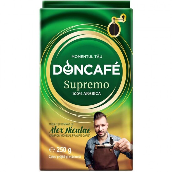 Cafea Macinata Doncafe Supremo, 250 g, Doncafe Supremo Cafea Macinata, Cafea Macinata Arabica Doncafe Supremo, Cafea Arabica Doncafe, Cafea Doncafe Supremo Arabica 100%, Cafele Macinate Arabica Doncafe