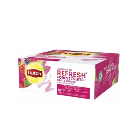Cutie 100 Pliculete Ceai Negru cu Fructe de Padure LIPTON, Ceai Negru, Plicuri de Ceai, Lipton Ceai Negru cu Fructe de Padure, Ceai Fructe de Padure, Plicuri Ceai Negru cu Fructe de Padure, Infuzie de Ceai Negru cu Fructe de Padure, Ceai Negru cu Fructe