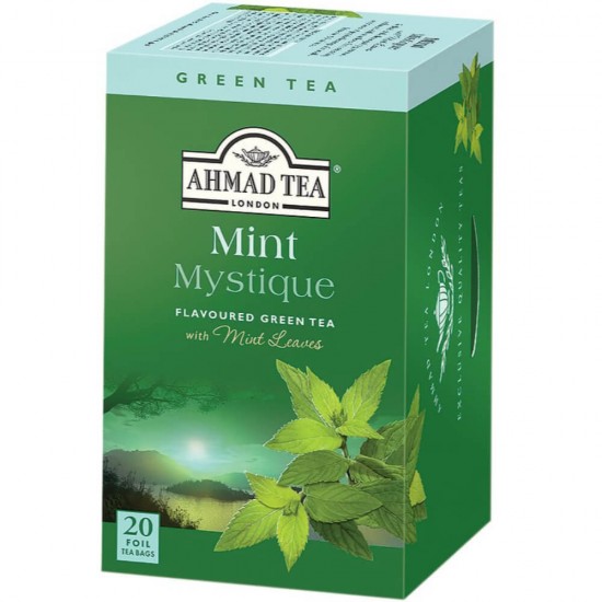 Ceai Verde Ahmad, 20 Plicuri/Cutie, Aroma Menta, Ceai Plicuri, Ceai Verde Plic, Ceai Menta Plic, Ceai Verde si Menta Plic, Ceai Natural Plante, Ceai Menta, Ceai Verde, Ceai Plante, Infuzie Plante, Ceaiuri Plante, Ceai Ahmad, Ceaiuri Verzi