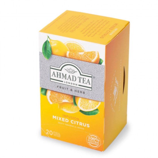 Ceai de Citrice Ahmad, 20 Plicuri/Cutie, Ceai Mixt Citrus, Ceai Plicuri, Ceai Citrice Plic, Ceai Amestec de Citrice, Ceai Citrice la Plic, Ceai la Plic, Infuzie Plante, Ceai Natural Plante