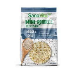 Mini Rondele din Orez cu Hrisca si Chia Sano Vita, 50g, Rondele Sarate, Rondele Orez, Rondele Orez Sano Vita, Rondele Mini Orez, Rondele Mini din Orez, Rondele Orez cu Hrisa si Chia, Mini Rondele Orez cu Hrisca si Chia