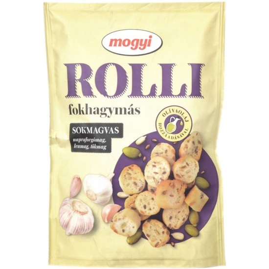 Crutoane cu Aroma de Usturoi Rolli Mogyi, 90 g, Crutoane Rolli, Curtoane Mogyi, Rondele Usturoi, Crutoane Usturoi, Crutoane cu Aroma de Usturoi, Crutoane Coapte, Crutoane cu Seminte, Rondele Coapte, Rondele cu Usturoi