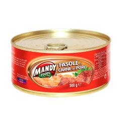 Fasole cu Carne de Porc Mandy, 300 g, Iahnie de Fasole cu Carne de Porc, Iahnie Fasole cu Porc, Mancare de Fasole cu Carne de Porc, Conserva Fasole cu Carne de Porc Mandy, Conserva Mandy Fasole cu Carne de Porc, Conserva Fasole cu Carne Mandy
