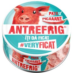 Pate din Ficat de Porc Picant Antrefrig 200g, Pate de Porc, Pate cu Ficat, Pate de Porc si Ficat, Pate Ficat Antrefrig, Pate cu Carne, Pate Carne de Porc, Pate Ficat Antrefrig, Antrefrig Ficat, Antrefrig Pate