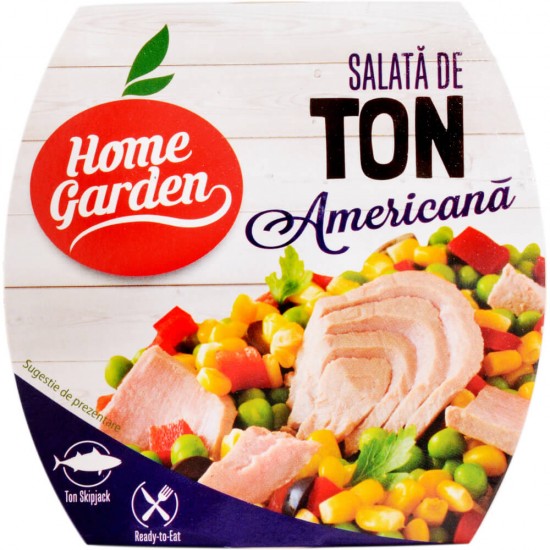 Salata de Ton Americana, Home Garden, 160 g, Salata Home Garden, Salata de Legume cu Ton de la Home Garden, Ton cu Legume Home Garden, Salata Americana Home Garden cu Ton