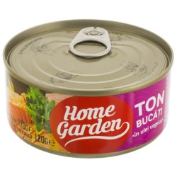 Ton Bucati in Ulei, Home Garden, 170 g, Conserva de Peste, Conserva de Ton Home Garden, Conserva de Ton in Ulei  Home Garden, Conserva de Ton Bucati, Conserva Peste 170 g, Home Garden Ton in Ulei