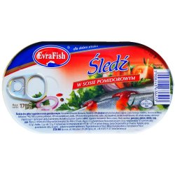 Hering in Sos de Tomate Evrafish, 170 g, Hering in Sos Tomat, Hering in Sos de Rosii, Hering in Sos Rosu, Conserva Peste, Conserve Peste, Conserve Hering, Hering la Conserva, Conserva Hering, Peste la Conserva, Hering Intreg la Conserva