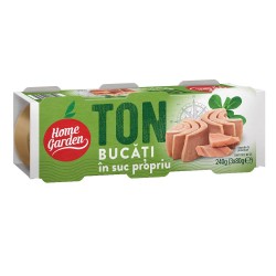 Ton Bucati in Suc Propriu, Home Garden, 3 Conserve/Set, 80 g Conserva, Conserva de Peste, Conserva de Ton Home Garden, Conserva de Ton in Suc Propriu Home Garden, Conserva de Ton Bucati, Home Garden Ton in Ulei, Conserva de Peste la Set