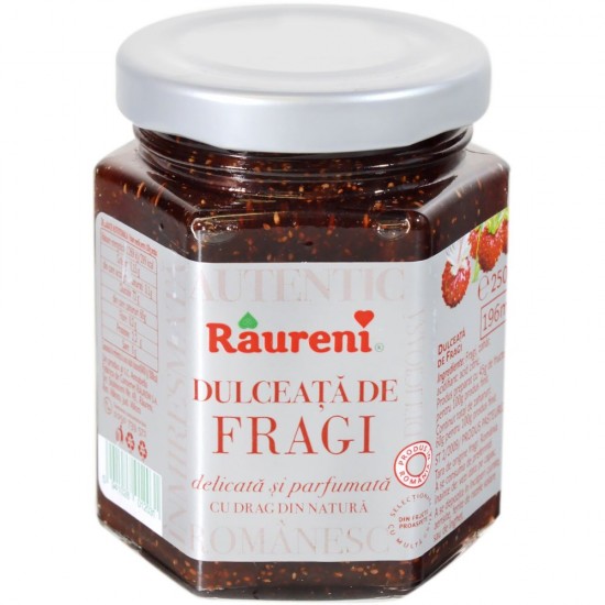 Dulceata de Fragi Raureni, 250 g, Dulceata Fragi, Dulceata din Fragi, Dulceata Raureni, Dulceata Raureni Fragi, Fragi Dulceata, Borcan Dulceata, Borcan Dulceata de Fragi