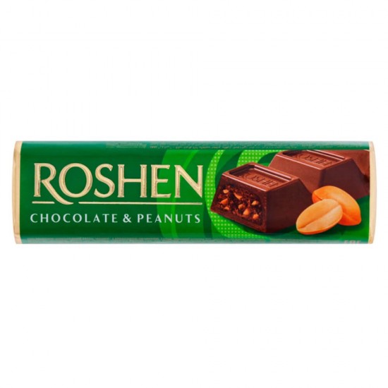 Baton de Ciocolata cu Umplutura de Alune, Roshen, 38 g,  Baton Roshen de Ciocolata, Baton cu Umplutura, Gama Roshen, Baton de Ciocolata cu Alune