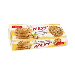 Biscuiti Crocanti cu Ciocolata si Alune Bogutti Next, 135 g Biscuiti Crocanti cu Ciocolata si Alune Bogutti Next, 135 g