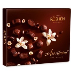 Praline de Ciocolata Neagra Roshen Assortment, cu Umplutura de Alune, 154 g, Praline Assortment, Praline de Ciocolata Neagra cu Umplutura de Alune, Praline Roshen, Praline Roshen Assortment de Ciocolata Neagra cu Umplutura de Alune Praline de Ciocolata Neagra Roshen Assortment, cu Umplutura de Alune, 154 g, Praline Assortment, Praline de Ciocolata Neagra cu Umplutura de Alune, Praline Roshen, Praline Roshen Assortment de Ciocolata Neagra cu Umplutura de Alune