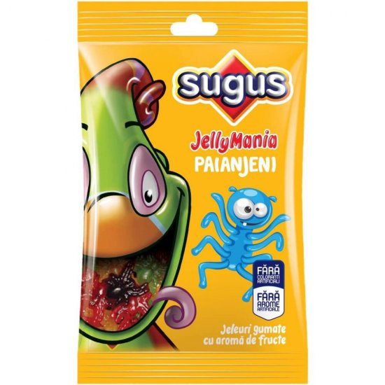 Jeleuri Sugus JellyMania Paianjeni, Fructe, 75 g, Jeleuri Gumate Sugus JellyMania Paianjeni, Jeleuri Gumate Sugus Paianjeni, Jeleuri Sugus Paianjeni, Jeleuri cu Fructe, Jeleuri Sugus Fructe, Sugus Jeleuri Fructe, Sugus Jeleuri cu Fructe
