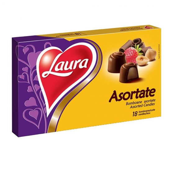Bomboane Asortate Laura, 140 g, Bomboane de Ciocolata Laura, Bomboane de Ciocolata Asortate Laura, Praline Asortate Laura, Praline de Ciocolata Laura, Praline de Ciocolata Asortate Laura, Ciocolata Laura, Bomboane Laura