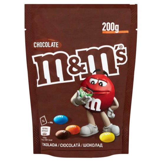 Bomboane din Ciocolata M&M'S, 200g, Bomboane, Bomboane in Ciocolata, Drajeuri, Drajeuri de Ciocolata, Drajeuri cu Ciocolata, M&M'S Ciocolata, M&M'S Drajeuri in Ciocolata