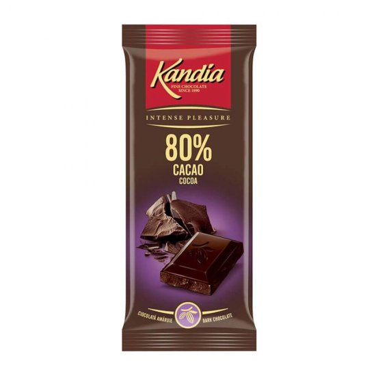 Ciocolata Amaruie Kandia, 80 g, 80% Cacao, Ciocolata Neagra Kandia, Ciocolata Kandia, Ciocolata Neagra 80 g, Ciocolata Amaruie 80 g, Ciocolata Neagra 80% Cacao, Ciocolata Amaruie 80% Cacao, Tableta de Ciocolata Neagra