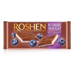 Ciocolata Roshen Nougat, cu Umplutura de Afine, 90 g, Ciocolata Nougat, Ciocolata cu Umplutura de Afine, Ciocolata Roshen, Ciocolata Roshen Nougat cu Umplutura de Afine, Roshen Nougat, Ciocolata Desert
