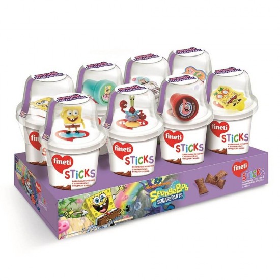 Napolitane cu Crema de Ciocolata Fineti Sticks Kids, 45 g, 8 Buc/Cutie, Fineti Sticks, Sticks-uri Fineti cu Crema de Ciocolata, Napolitane Fineti Sticks, Napolitane Fineti Sticks cu Umplutura de Ciocolata, Mini Sticksuri din Napolitane Fineti Kids