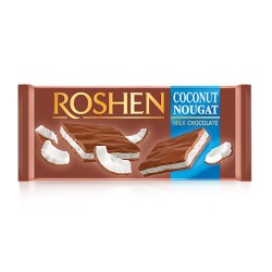 Ciocolata Roshen Nougat, cu Umplutura de Cocos, 90 g, Ciocolata Nougat, Ciocolata cu Umplutura de Cocos, Ciocolata Roshen, Ciocolata Roshen Nougat cu Umplutura de Cocos, Roshen Nougat, Ciocolata Desert