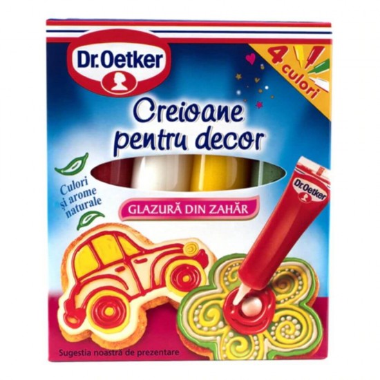 Creioane Decor cu Glazura Dr. Oetker, 76 g, Multicolor, Creioane cu Glazura pentru Decor, Ornamente Prajituri, Dr. Oetker Creioane cu Glazura Colorata pentru Decor, Creioane cu Glazura pentru Prajituri, Creioane Glazura pentru Decorarea Prajiturilor