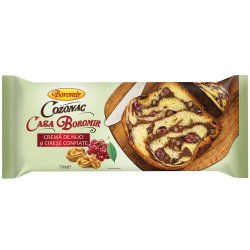 Cozonac Casa Boromir cu Crema de Nuci si Cirese, 550 g, Cozonac Boromir, Cozonac Ambalat, Cozonac cu Nuci, Cozonac cu Cirese, Cozonaci Boromir, Cozonaci Ambalati, Cozonac Preparat, Cozonaci Preparati