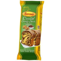 Cozonac Boromir cu Nuca si Cacao, 450 g, Cozonac Boromir, Cozonac Ambalat, Cozonac cu Nuca, Cozonac Crema de Cacao, Cozonaci Boromir, Cozonaci Ambalati, Cozonac Preparat, Cozonaci Preparati