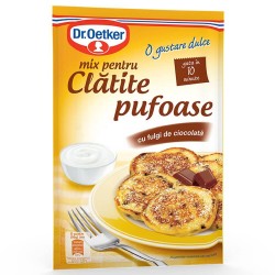 Mix pentru Clatite Pufoase Dr. Oetker, 160 g, Fulgi de Ciocolata, Amestec pentru Clatite Pufoase Dr. Oetker, Mix pentru Clatite cu Fulgi de Ciocolata,  Dr. Oetker Clatite Pufoase, Ingrediente pentru Clatite