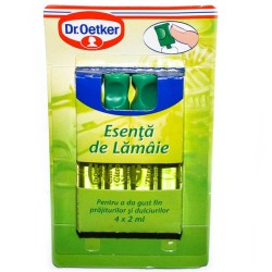Cutie 4 Esente de Lamaie Dr. Oetker, 4 ml/Buc, Esente pentru Prajituri, Esenta de Lamaie pentru Prajituri, Dr. Oetker Esente de Lamaie, Fiole de Esenta Lamaie pentru Prajituri, Esente Fiole Dr Oetker, Arome Alimentare, Sticlute cu Esente Lamaie