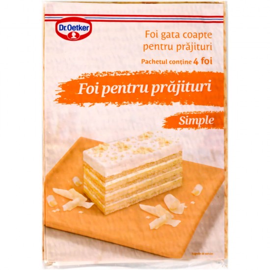 Foi Simple pentru Prajituri Dr.Oetker, 440g, Foi pentru Prajituri, Foi Prajituri, Foi Simple pentru Prajituri, Foi Dr.Oetker, Foi Prajitura, Foi pentru Desert, Foi pentru Desert Dr.Oetker, Foi de Prajitura Rapide, Foi de Prajitura Preparate