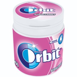 Borcan Guma de Mestecat Orbit Bubblemint, 60 Pastile, Guma pentru Mestecat, Guma Orbit, Guma Mestecat, Guma Mentolata, Guma Aroma de Menta, Guma cu Menta, Pachet Guma Orbit, Pachet Guma de Mestecat, Guma de Mestecat Bubble Gum, Guma de Mestecat la Borcan