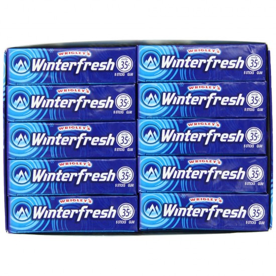 Guma de Mestecat WINTERFRESH Original, 30 Buc/Cutie, Guma de Mestecat Mentolata, Guma de Mestecat pentru Respiratie Proaspata, Guma de Mestecat cu Mentol, Guma de Mestecat Fara Zahar, Guma de Mestecat Pastile