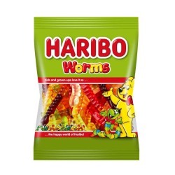 Jeleuri Haribo Worms, Fructe, 100 g Jeleuri Haribo Worms, Fructe, 100 g
