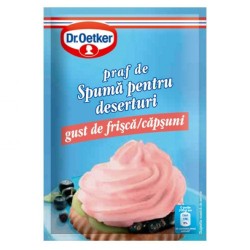Praf de Spuma Dr.Oetker, 48 g, Frisca si Capsuni, Praf de Spuma pentru Deserturi cu Gust de Frisca si Capsuni, Dr. Oetker Praf de Spuma Frisca si Capsuni, Praf Frisca pentru Prajituri, Praf Spuma de Capsuni, Praf de Spuma Preparat cu Lapte