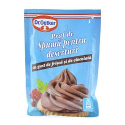 Praf de Spuma Dr.Oetker, 60 g, Frisca si Ciocolata, Praf de Spuma pentru Deserturi cu Gust de Frisca si Ciocolata, Dr. Oetker Praf de Spuma Frisca si Ciocolata, Praf Frisca pentru Prajituri, Praf Spuma de Ciocolata, Praf de Spuma Preparat cu Lapte